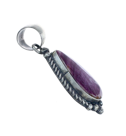 Authentic Navajo Purple Oyster Shell Sterling Silver Pendant JX127039